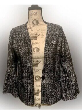 🖤 Elevate Your Elegance with the Veronica M Tweed Blazer in Size Small! 🖤